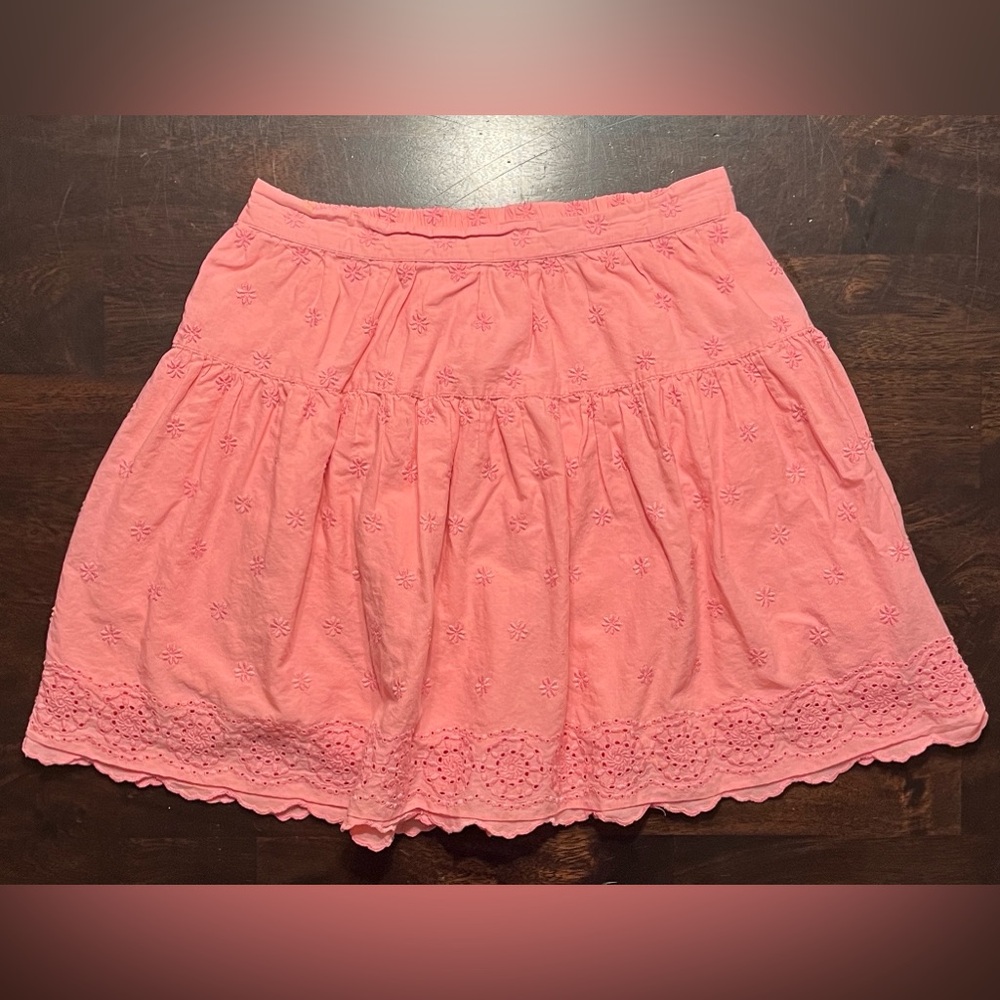 Gap Kids Peachy-Pink Eyelet Tiered Cotton Skirt